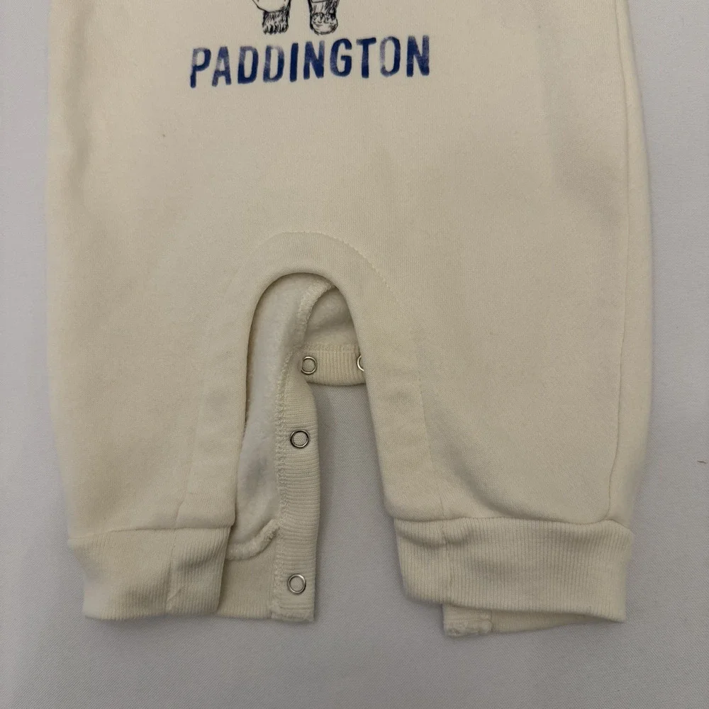 Baby Gap Paddington Bear Romper Long Sleeve 0-3 Months Snaps Red Blue & Ivory